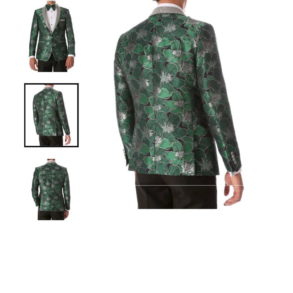 Ferrecci Green Floral Sport Coat - Picture 3 of 9